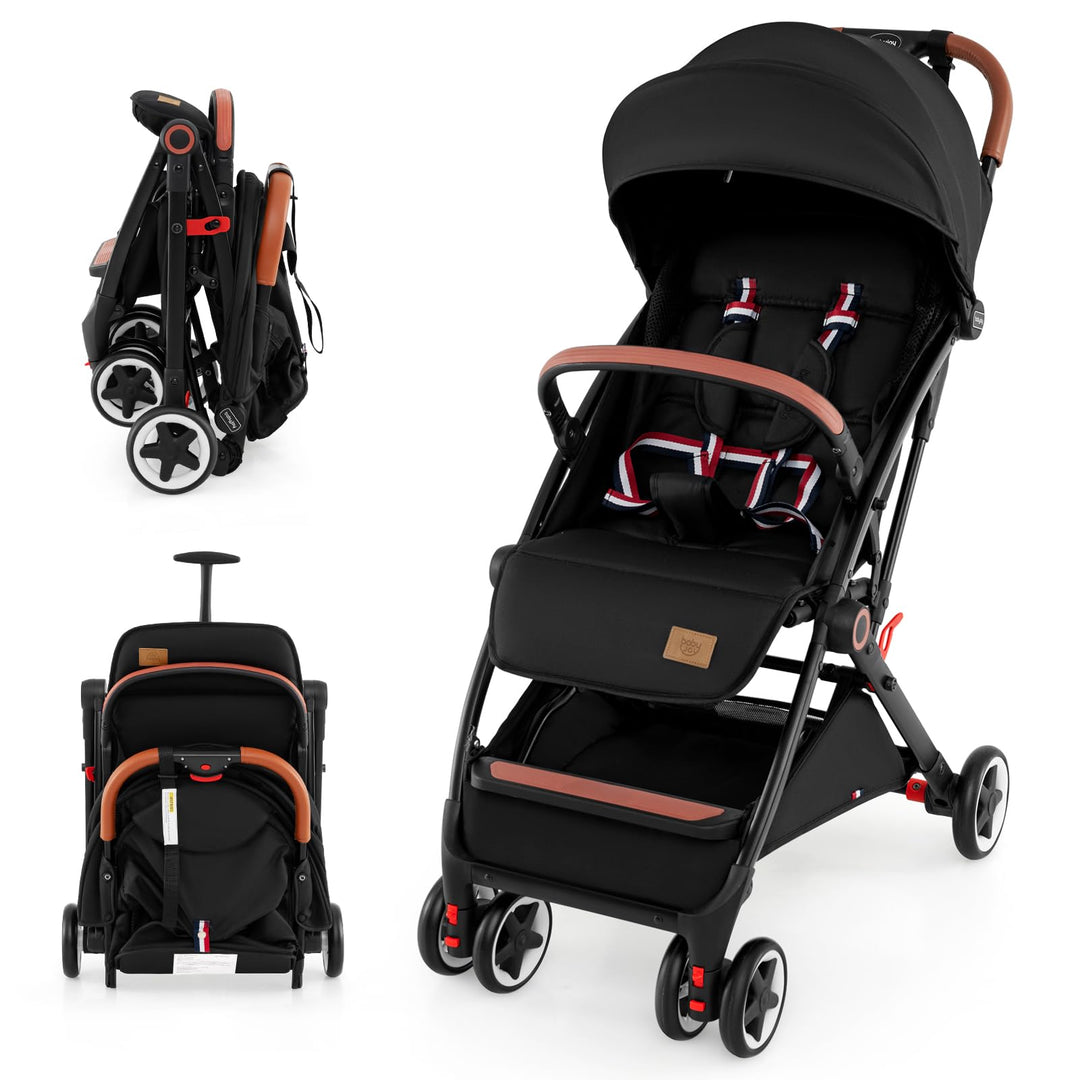 COSTWAY Kinderwagen faltbar, Kinderbuggy mit verstellbare Rückenlehne &amp; Verdeck, Reisebuggy mit Lieg