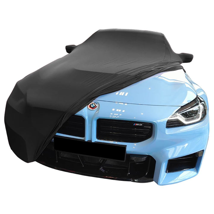 Indoor Autoabdeckung kompatibel mit BMW M2 (G87) Coupe mit Spiegeltaschen SUPER Soft Stretch