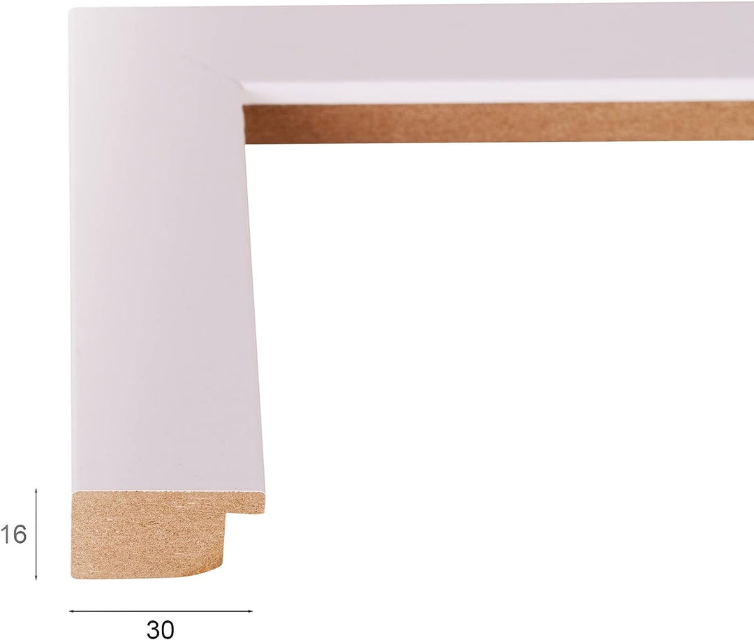 Rahmendesign24 Bilderrahmen Milano 50x50 Weiss (hochglanz) Fotorahmen, Wechselrahmen, Posterrahmen,