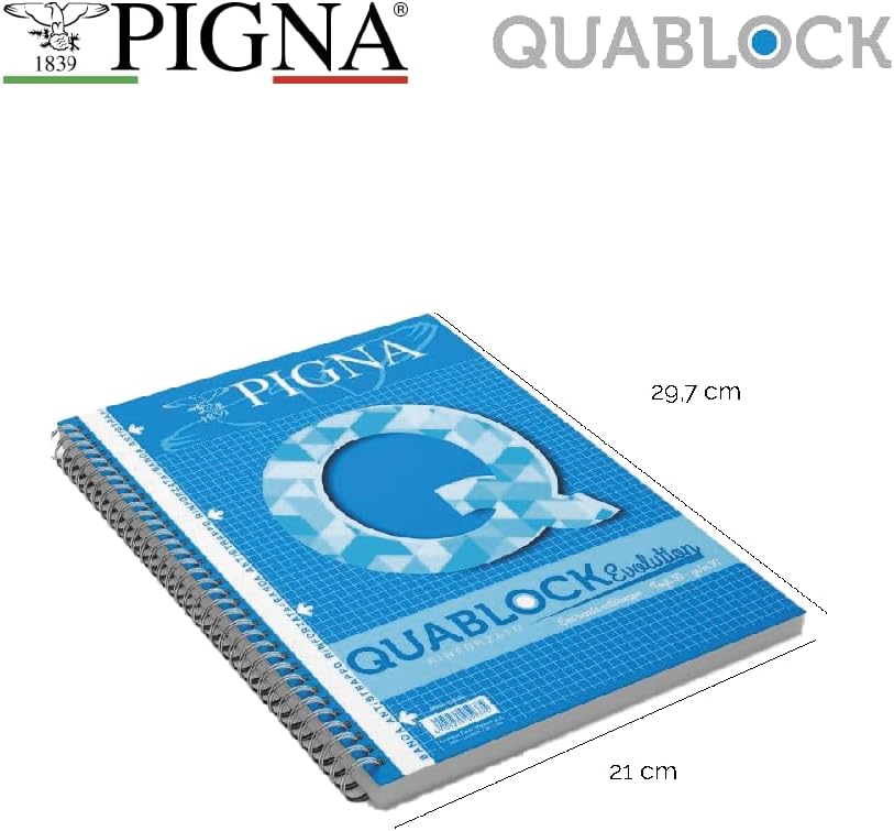 Pigna Quablock Evolution 5 Quaderni a Quadretti A4 - 5 mm, A4 - 5 mm