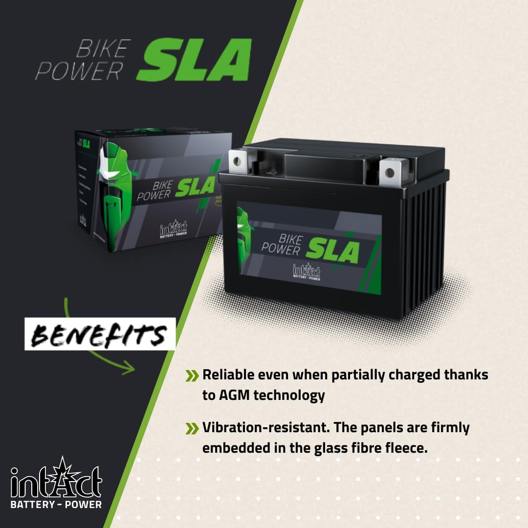 intAct - AGM MOTORRADBATTERIE | Batterie für Motorrad, Quad, Rasentraktor. Wartungsfreier & auslaufs