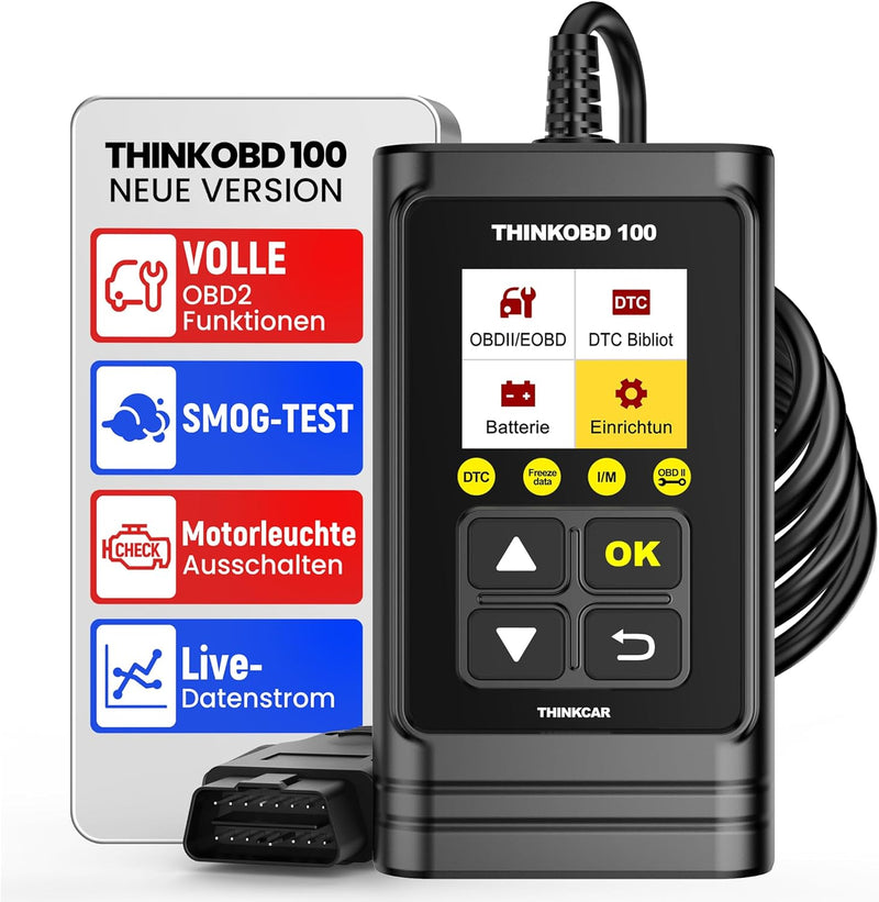 OBD2 Diagnosegerät, Thinkcar THINKOBD 100 Diagnosegerät Auto, Verbesserter Universal USB OBD-ii Diag