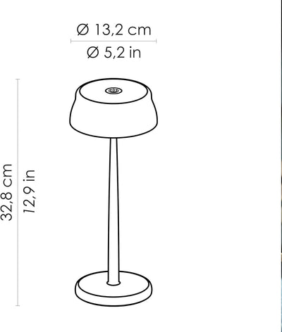 Zafferano Sister Light – Dimmbare LED Tischlampe, Schutzart IP65, geeignet für Innen- und Aussenbere