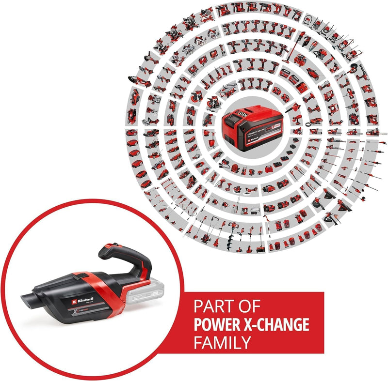 Einhell Akku-Handstaubsauger TE-HV 18/06 Li-Solo Power X-Change (18 V, 72 mbar Saugleistung, inkl. F