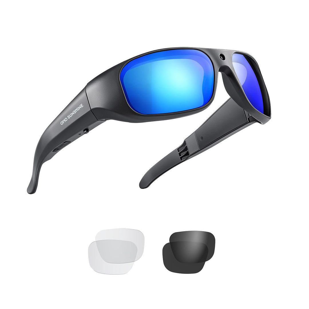 OHO 4K Water Resistance Video Sunglasses, Sports Action Camera with Built-in Memory and Polarized UV