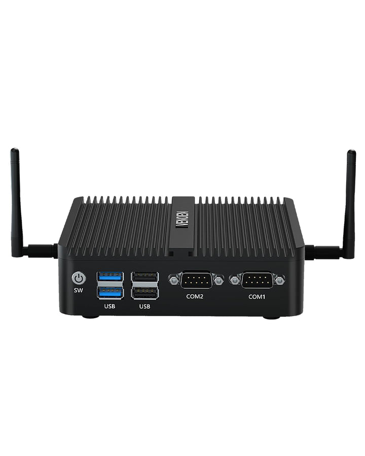 Lüfterloser Mini PC N100, Fanless PC Win 11 Pro, Alder Lake, 4K Dual HD, DP, 2xCOM, USB3.0, RJ45 Lan