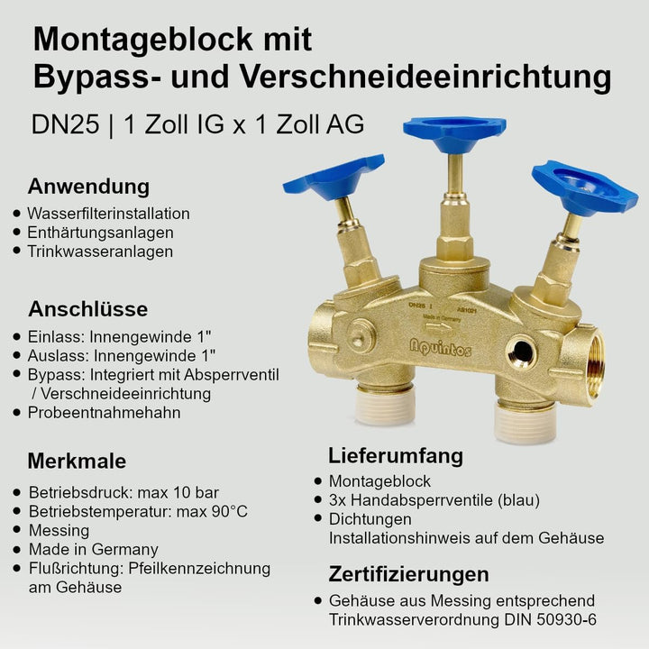 Wasserenthärtungsanlage Aquintos MKB32 Eco-Line | Anschlussset wählbar (Mit Anschlussset 6), Mit Ans