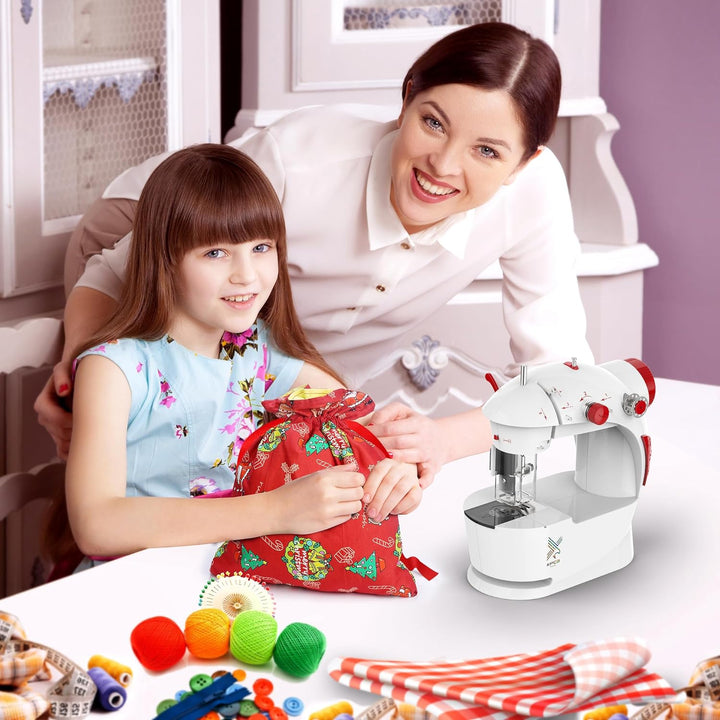 KPCB Nähmaschine Kinder mit DIY Taschenmaterial für Weihnachten Rot, Rot