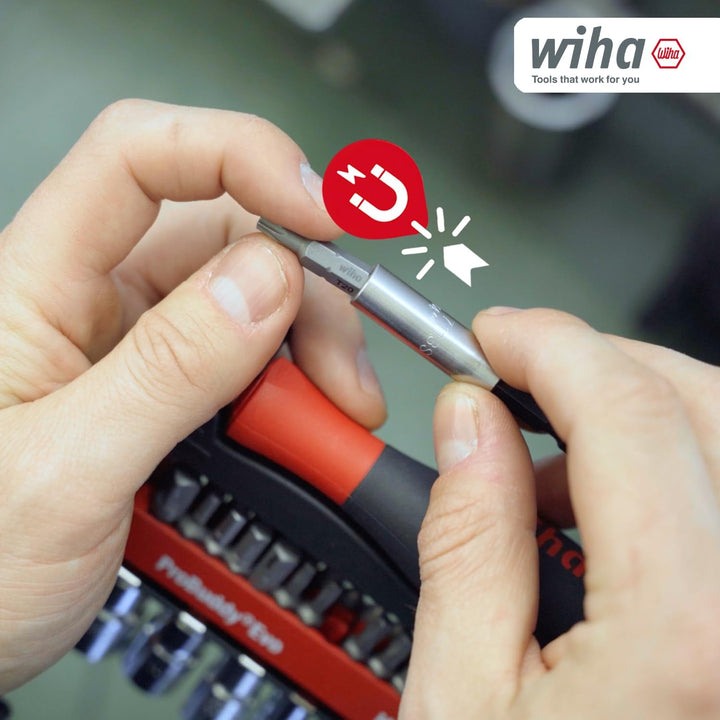 Wiha ProBuddy® Evo 40-tlg. Bit- & Steckschlüssel-Set 1/4" SoftFinish Schraubendrehergriff, Mini-Rats