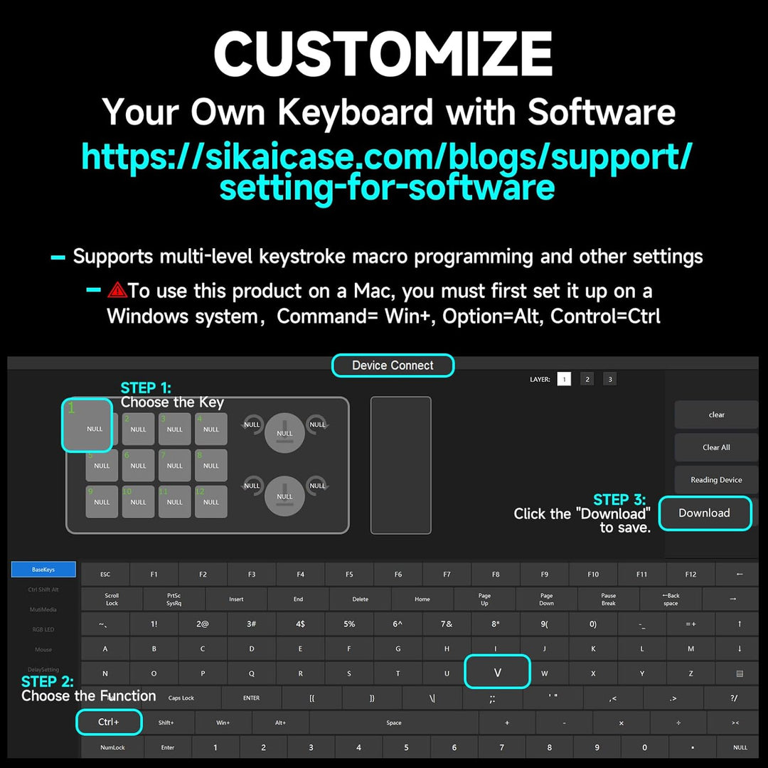 BRIMFORD Benutzerdefinierte Mini-Tastatur, 2.4 G, kabelloser USB-C-Empfänger, mechanisch, Hot-Swap-T