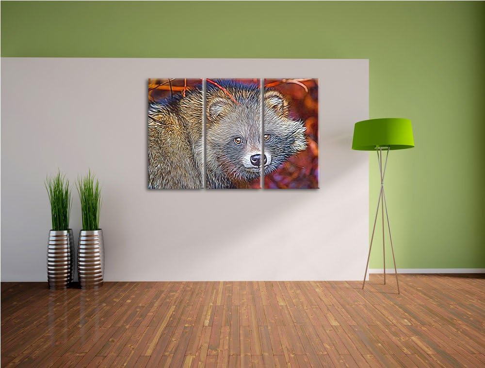 scheuer Waschbär Spezial 3-Teiler Leinwandbild 120x80 Bild auf Leinwand, XXL riesige Bilder fertig g