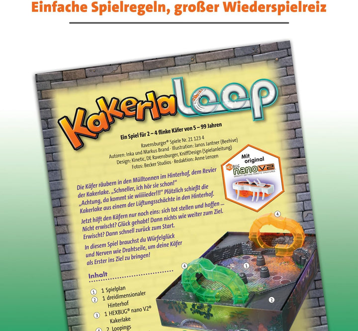 Ravensburger - Kakerlaloop 21123 - Aktionspiel mit elektronischer Kakerlake für Gross und Klein, Fam
