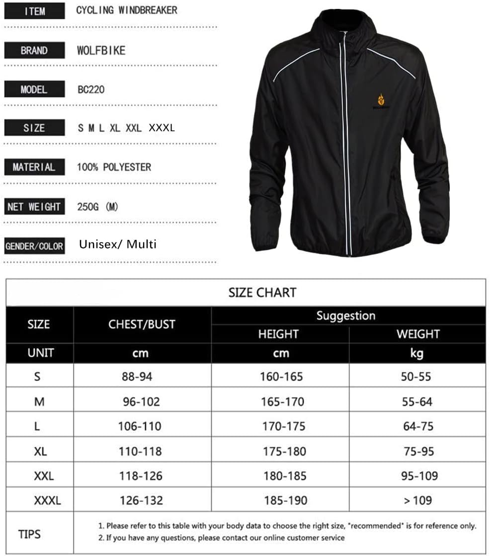 WOSAWE Herren-Fahrradjacke Winddichte wasserdichte MTB Mountainbike Jacket Für Radfahren, Joggen & W