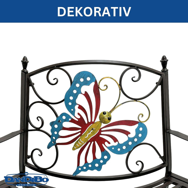 DanDiBo Baumbank Halbrund Wetterfest Metall Braun 96594 Gartenbank Viertelkreis Eisen Bank Garten An