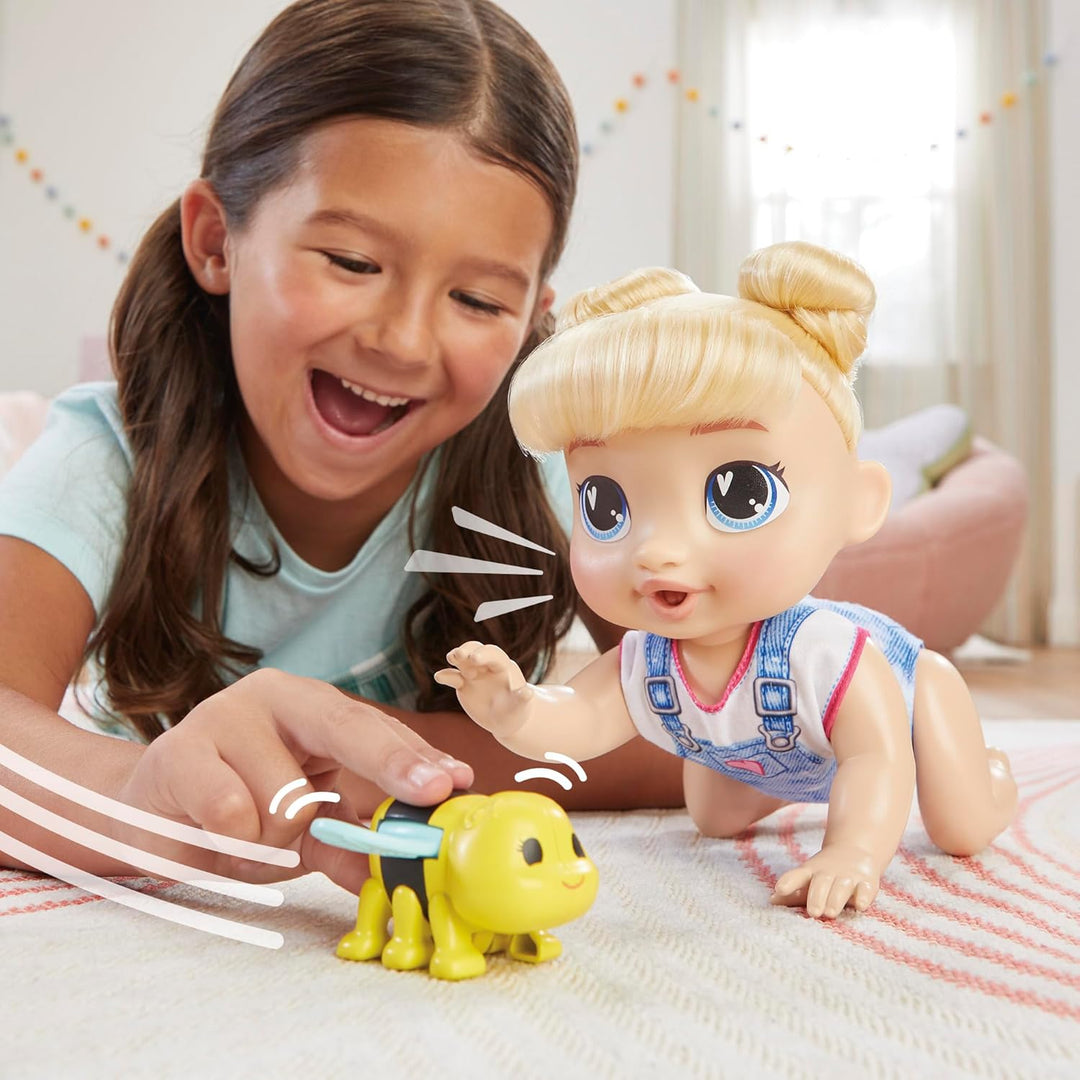 Baby Alive Crawl 'n Play Harper Hugs Elektronisches Krabbel-Puppen-Set, Blondes Haar, Kinderspielzeu