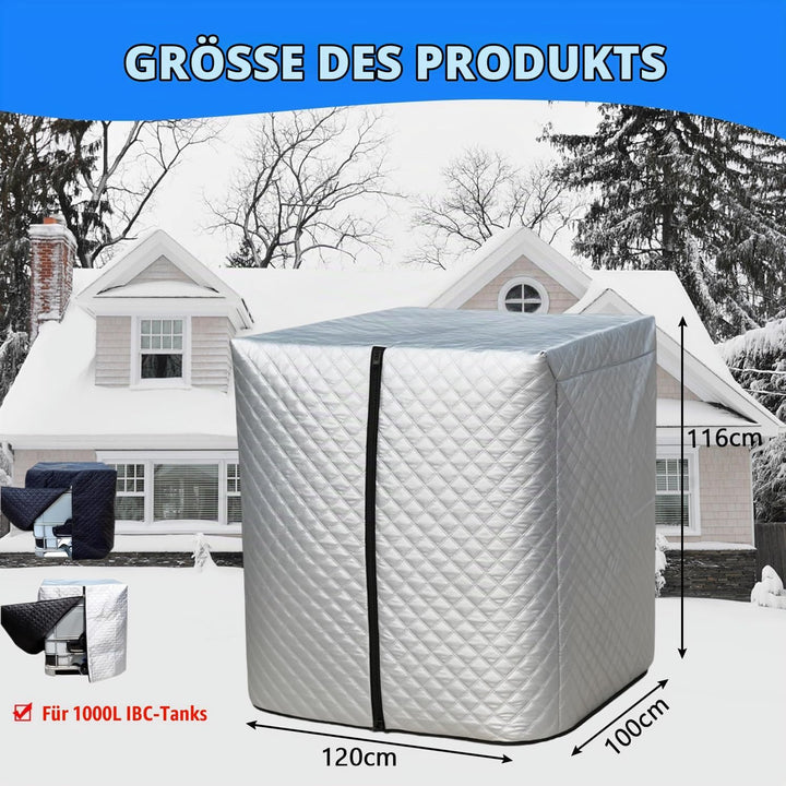 IBC Tank Abdeckung Winterfest, IBC Schutzhülle Verdicken Hitze &amp; Frostschutz 1000L, Tank Container A