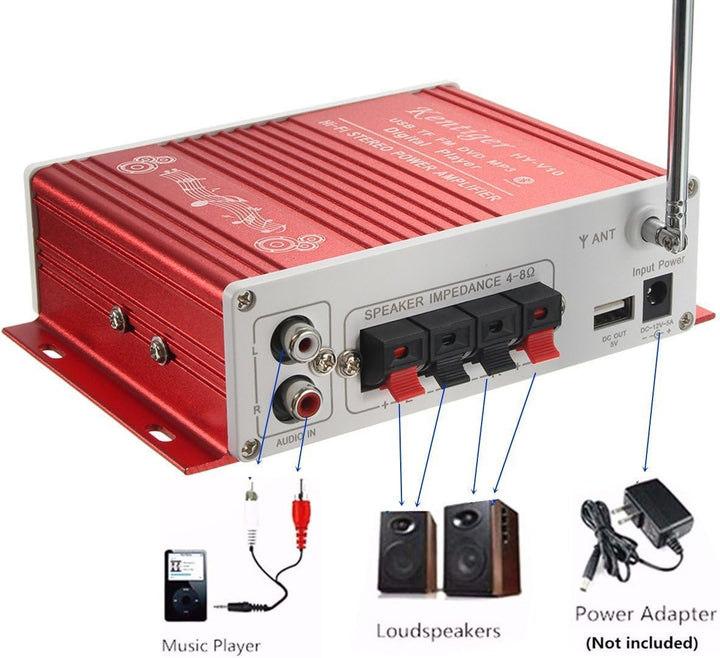 DollaTek Mini Bluetooth Hallo-Fi-Stereo-Audio-AMP Verstärker Bass Booster MP4 12V Unterstützung FM /