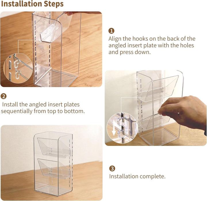 PAVSTINE 2-Set Schminktisch Organizer mit Verstellbaren Trennwändene | Spiegelschrank Organizer, tra