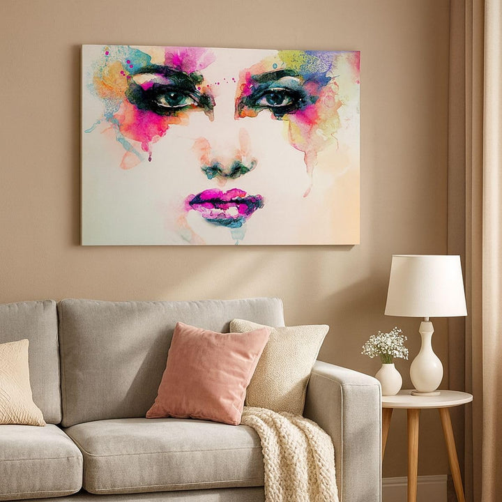ARTTOR Bilder auf Leinwand 100x70cm Leinwandbild Frau Gesicht Kosmetik Gross Wanddeko Bild Schlafzim