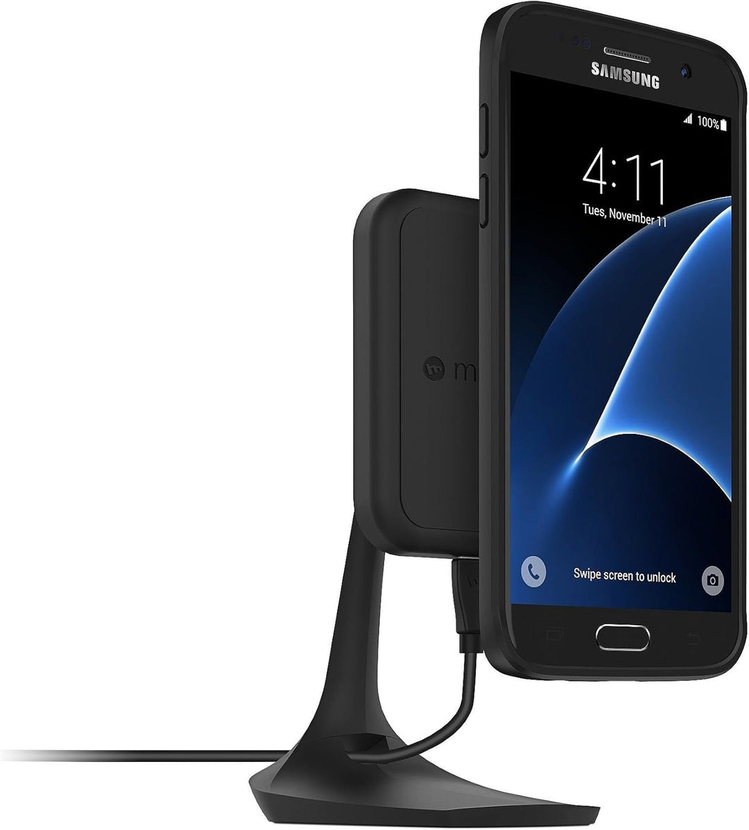 Mophie Charge Force Desk Mount mit kabelloser Aufladung, schwarz, Desk Mount