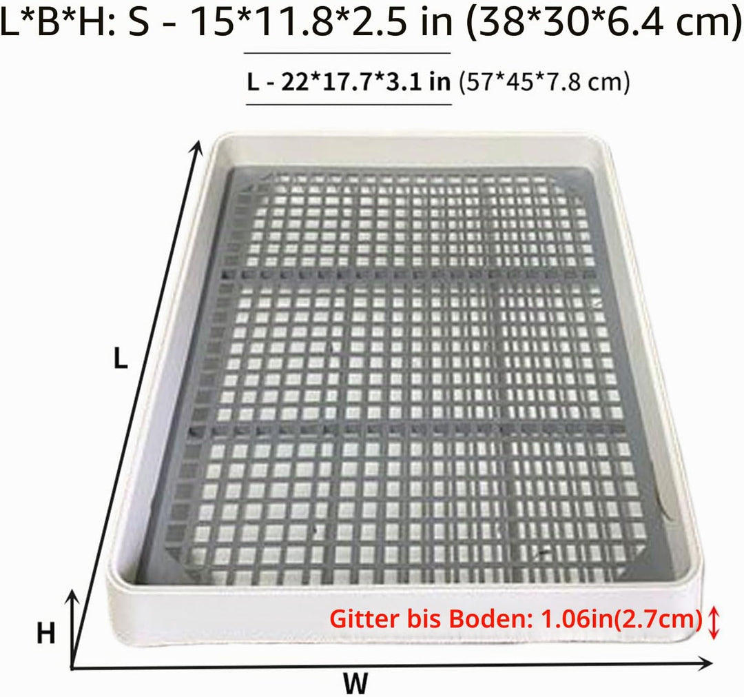 Oncpcare 22x18 Super Grosse Kaninchentoilette mit 2 Rosten (Metall &amp; Kunststoff), Hasenklo für Käfig