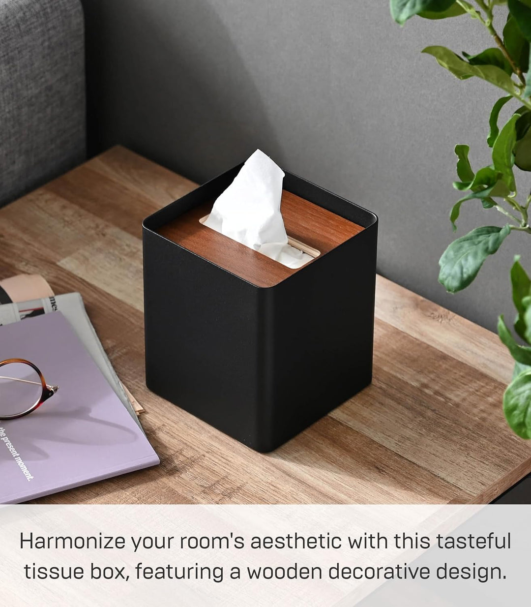 Yamazaki Box Cover Home | Stahl | Taschentuchbox, EinheitsgröÃŸe, Walnuss