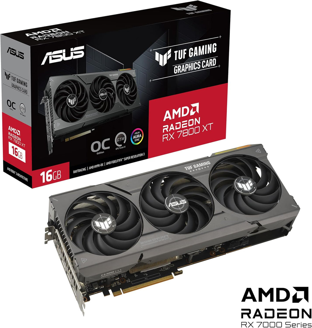 ASUS TUF Gaming Radeon RX 7800 XT OC Edition 16GB GDDR6 Gaming Grafikkarte schwarz (AMD Radeon RX780