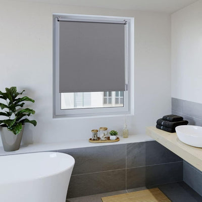 OBdeco Verdunkelungsrollo Thermorollo 75x210cm Grau ohne Bohren mit gleichfarbige Beschichtung Oeko-