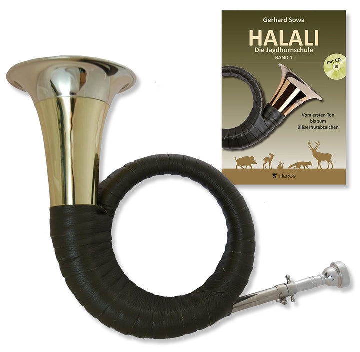 Tuyama® TJG-202 Classic - Jagdhorn Fürst-Pless-Horn in B Posthorn Horn + Halali Jagdhornschule (Star