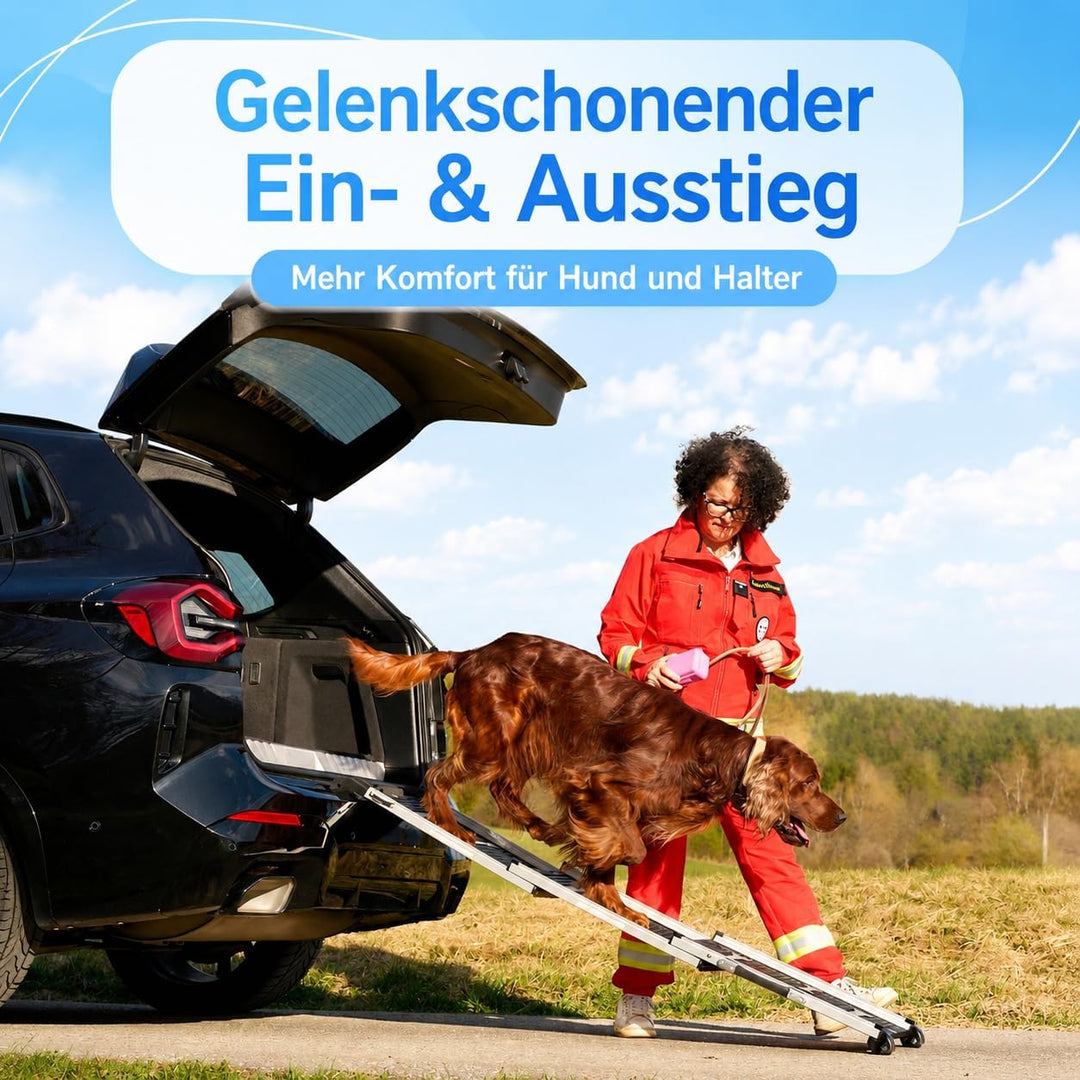 Hunderampe Teleskop rutschfest Alu 90kg Hundetreppe für Grosse Kleine Hunde Auto SUV Sofa Bett Rückb