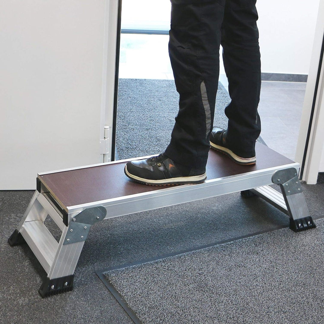 Jumbo® Arbeitsplattform Aluminium Holz 100 x 30 cm Plattform- Höhe 0,30 m klappbar Treppe Tritt Mont
