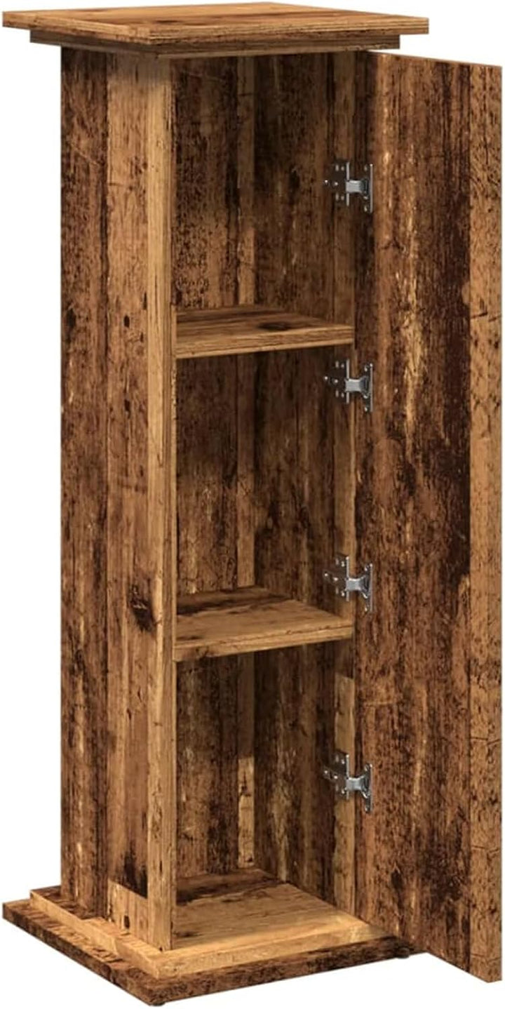 Homgoday Holzwerkstoff Blumenständer 3 Ebenen Altholzfarbe 31x30x90cm - Dekoration &amp; Stauraum Model8
