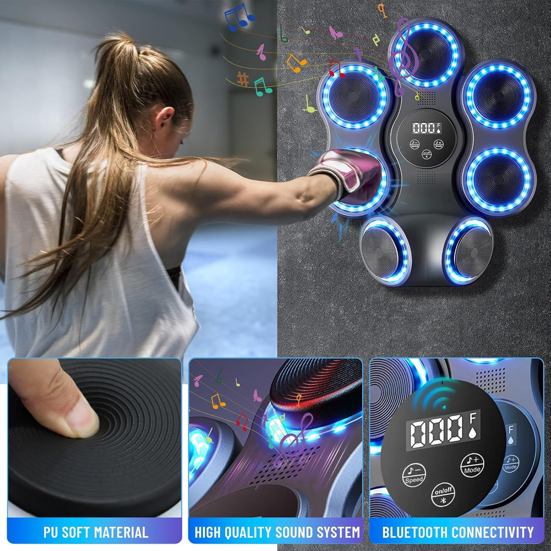 Musik Boxing Maschine - Bluetooth Elektronische Wandmontage Boxtrainingsausrüstung, 9 Modi Boxmaschi