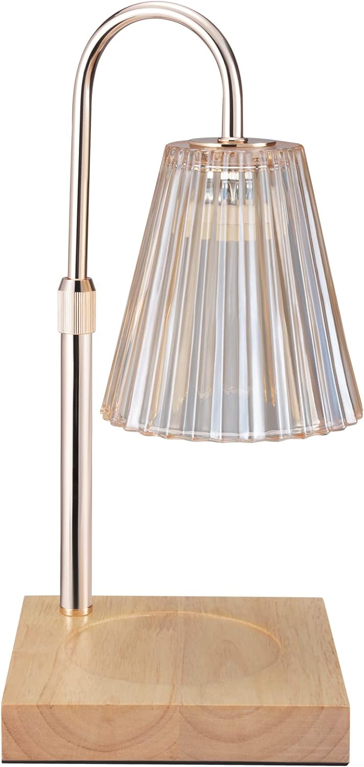 Vusddy Kerzenwärmer Lampe - Elektrische Duftkerzen-Wärmelampe - Dimmbare Wachs-Duftlampe mit Holzsoc