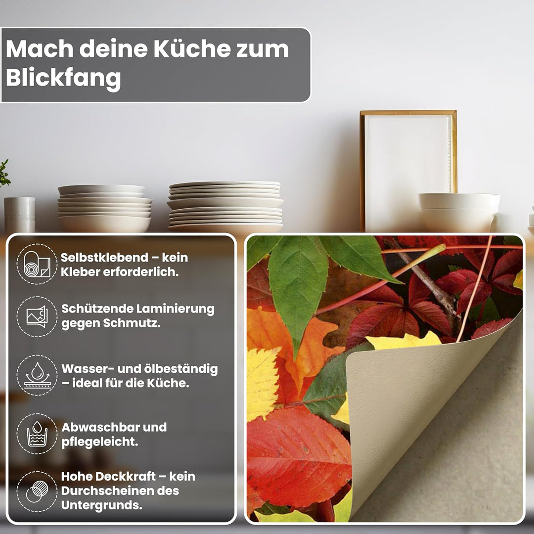 DIMEX Küchenrückwand Folie selbstklebend BLÄTTER | Klebefolie - Dekofolie - Spritzschutz für Küche |