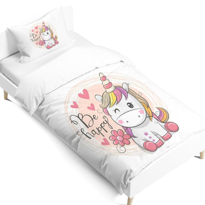 Einhorn Bettwäsche Set Kinder Mikrofaser Bettwäsche Cartoon Einhorn 3D Gedruckt Bettbezug 3 Teilig m