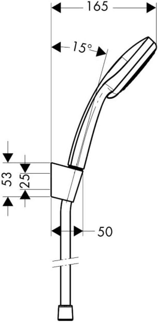 hansgrohe Croma 100 Duschkopf inkl. Duschkopfhalter, 4 Strahlarten, Chrom Set mit Brauseschlauch 1,2