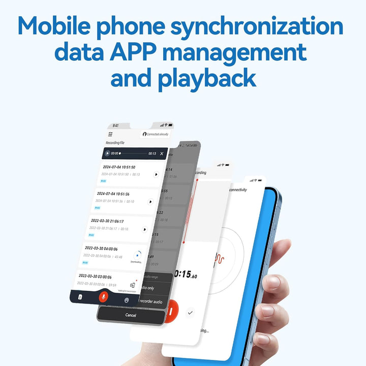 Bisofice Ki Digitales Diktiergerät Mit Spracherkennung, 64GB Aufnahmegerät Mit Chatgpt, 60 Sprachen