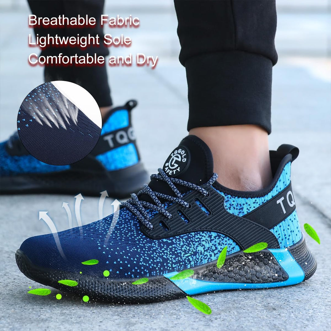 tqgold Sicherheitsschuhe Herren Damen Leicht Arbeitsschuhe Sportlich Schutzschuhe Stahlkappenschuhe