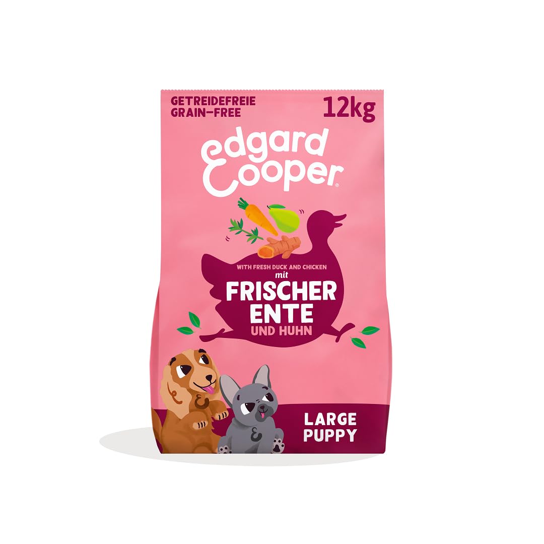 Edgard & Cooper Hundefutter Trocken Getreidefrei Welpenfutter Welpen Hund Junior 12kg Ente & Huhn mi