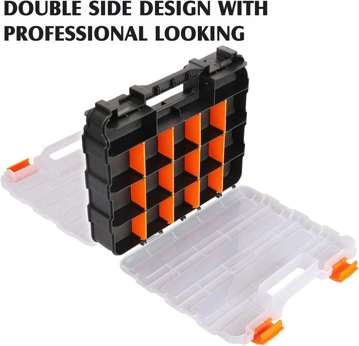 MIXPOWER 34-Compartments Double Sided Organizer with Impact Resistant Polymer and Customized Removab