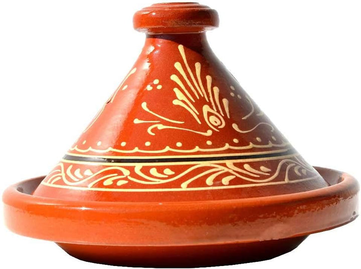 Marokkanische Tajine Ø 30 cm glasiert zum Kochen für 4 bis 5 Personen | Handgefertigt Tontopf Gartop