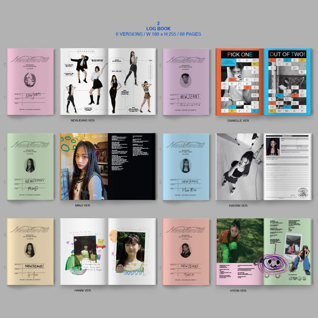 NewJeans - 1st EP [New Jeans] (Blubook Ver - Random) Log Book + Pin-Up Book + Phoning Manual Book ID
