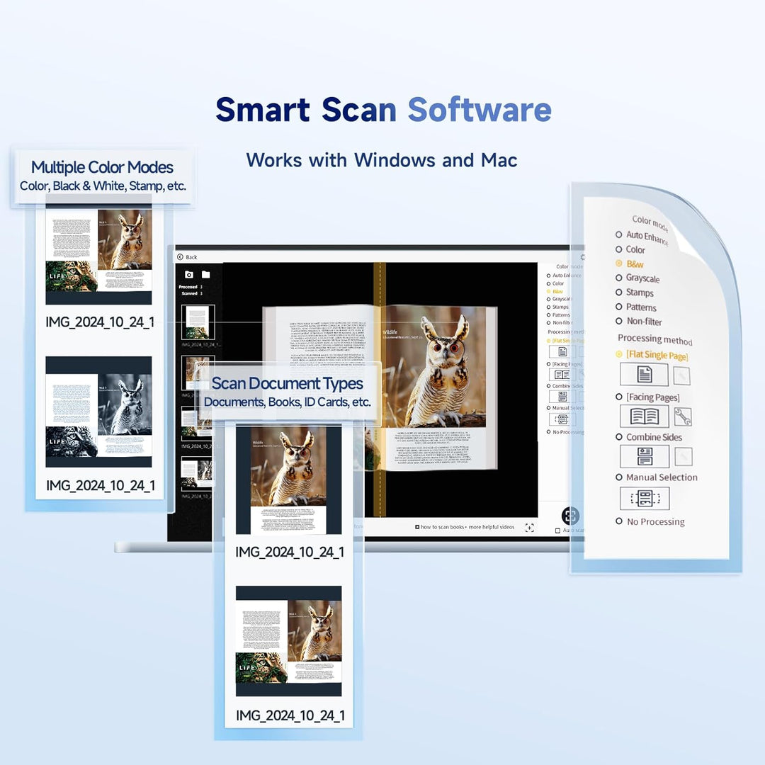 CZUR Shine Ultra A3 Scanner, tragbarer Dokumentenscanner, Faltbare Buchscanner, Dokumentenkamera Vis