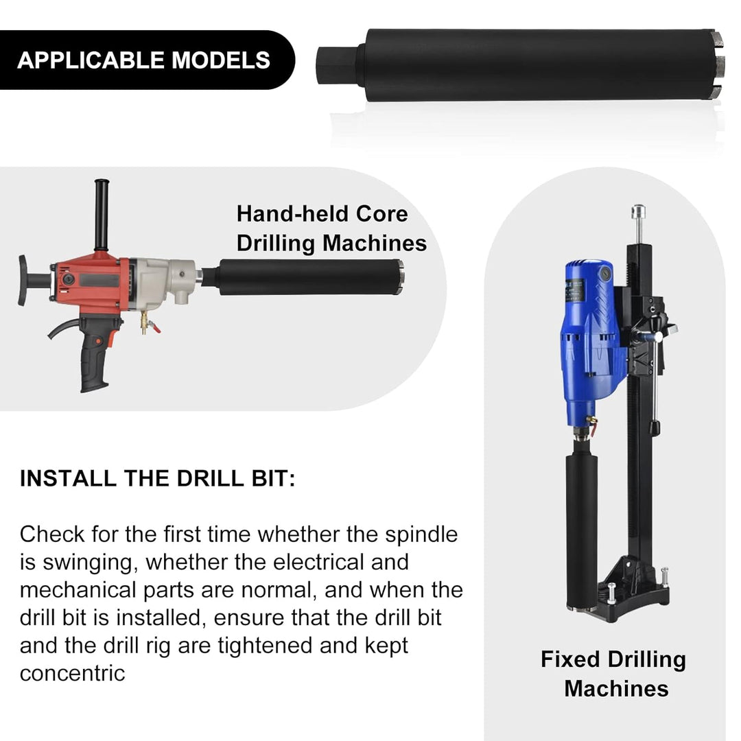 CPROSP Diamantbohrkrone 82mm 1¼" UNC, Kernbohrkrone, L 420mm, Kernbohrer für Bohren in in Beton, Sta
