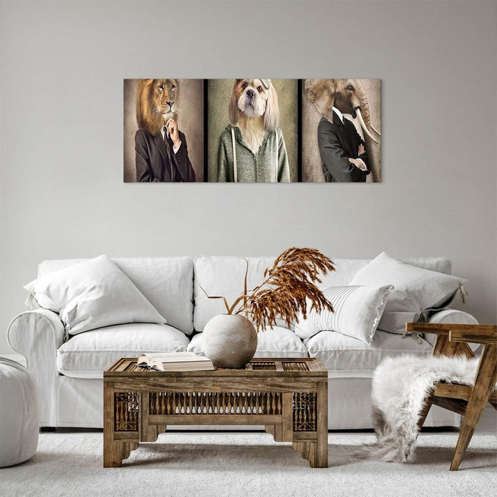 Panorama Bilder auf Leinwand 100x40cm Leinwandbild Tier Abstraktion Gross Wanddeko Bild Schlafzimmer