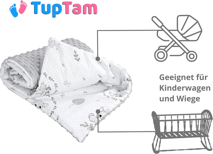 TupTam 2er Set Baby Decken Einschlagdecke 85x85 cm für Autositz Babyschale Babydecke Wiegendecke Min