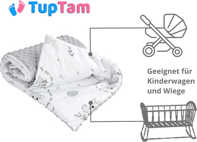 TupTam 2er Set Baby Decken Einschlagdecke 85x85 cm für Autositz Babyschale Babydecke Wiegendecke Min