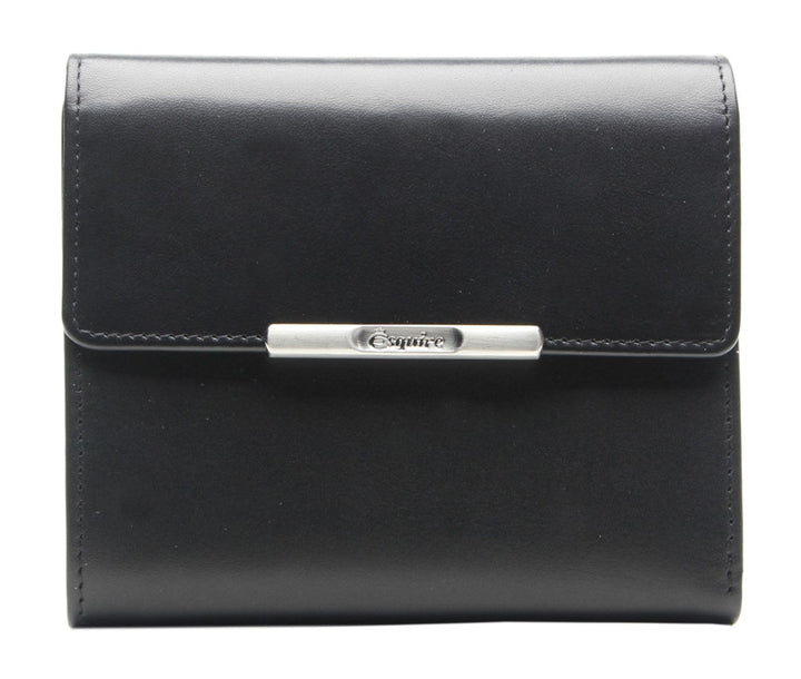 Esquire Helena Geldbörse Leder 12 cm Schwarz, Schwarz