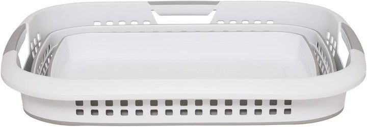 5 five simply smart 5five - faltbarer wäschekorb 45l hugger grau und weiss cm Grau, cm Grau